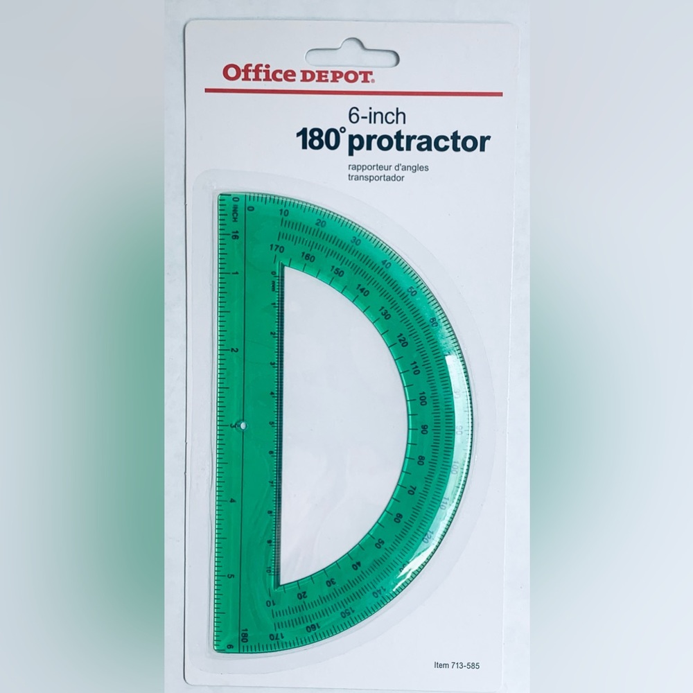 NWT PROTRACTOR Green 6 inch 180 degrees Office Depot